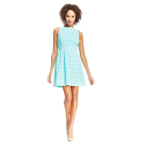 Kensie Women's Teal Green Embroidered Eyelet Dress Size XS - Picture 1 of 6